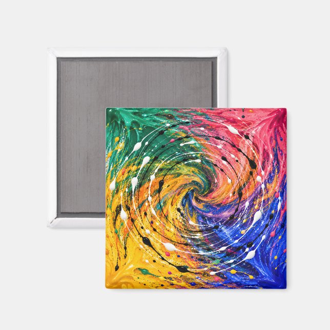 Gemalter Wirbel Magnet (Vorderseite/Rückseite)