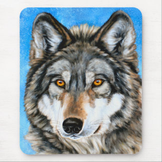 Gemalter Wolf Mousepad