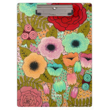 Gemaltes Blumen-Damen-Geschenk-Klemmbrett