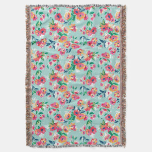 Gemaltes Blumen-Muster Decke