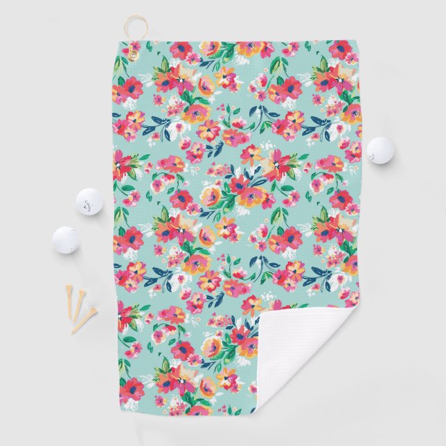 Gemaltes Blumen-Muster Golfhandtuch (Insitu)