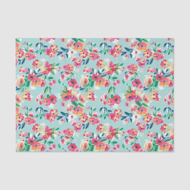 Gemaltes Blumen-Muster Seidenpapier (Vorderseite)