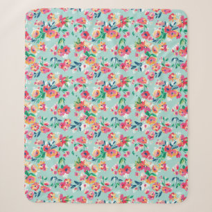 Gemaltes Blumen-Muster Sherpadecke