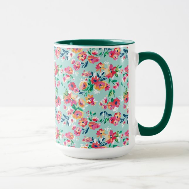 Gemaltes Blumen-Muster Tasse (Rechts)
