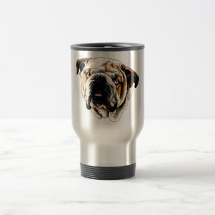 Gemaltes Bulldoggen-Gesicht Reisebecher