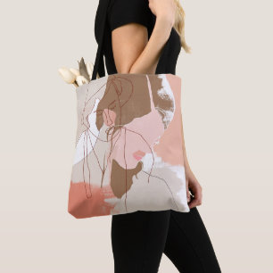 Gemaltes Konturn-Frau-Porträt Tasche