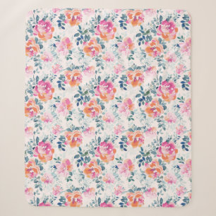 Gemaltes Rosenmuster Sherpadecke