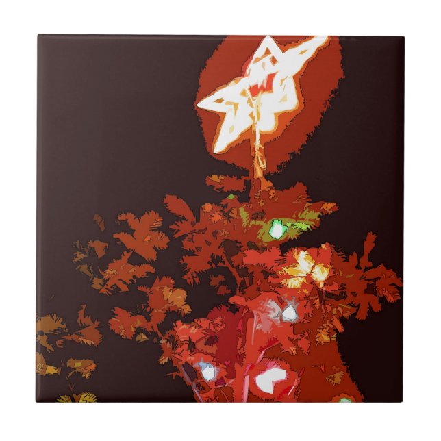 Gemaltes Weihnachten Fliese (Vorderseite)