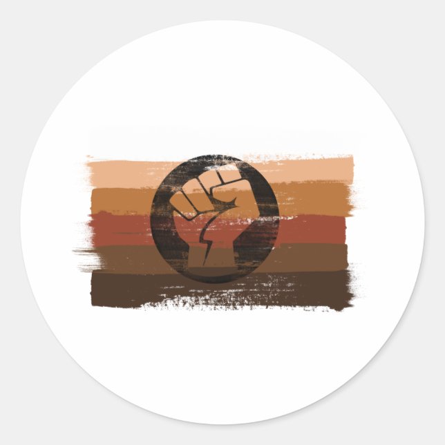 GEMALTETE BIPOC-STREIFEN UND ERSTE RUNDER AUFKLEBER (Vorderseite)