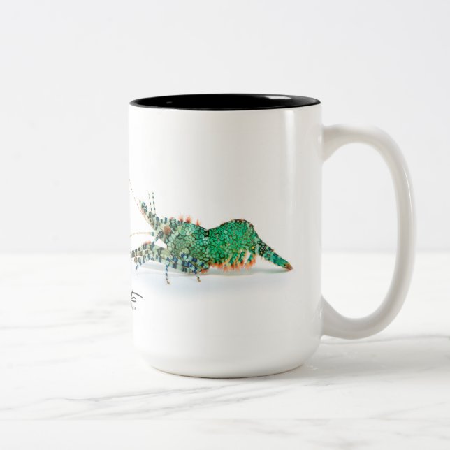 Gemarmorte Garnele-Tasse Zweifarbige Tasse (Rechts)
