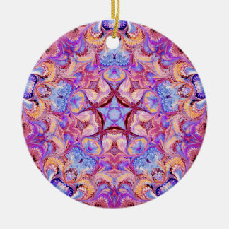 Gemarmorte Kaleidoskop-Stern-Verzierung Keramikornament