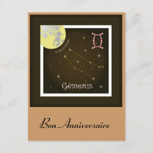 Gémeaux 21 mai au 21 juin Postkarte