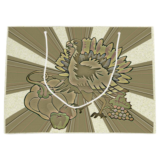 Gemeichter Erntedank Türkei - Große Geschenktüte (Vorderseite)