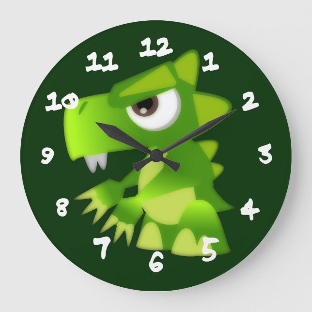 Gemein Baby Dragon Große Wanduhr (Vorderseite)