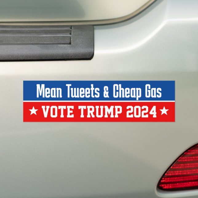 Gemein Tweete billiges Gas Pro Donald Trump 2024 Autoaufkleber (Auf Auto)