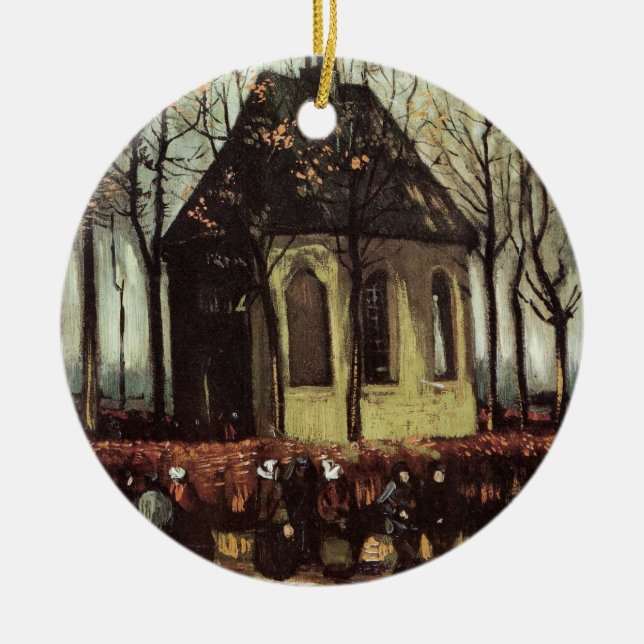 Gemeinde in der Kirche, Nuenen von Vincent van Gog Keramikornament (Vorne)