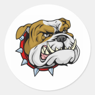 Gemeine Bulldogge-Maskottabildung Runder Aufkleber