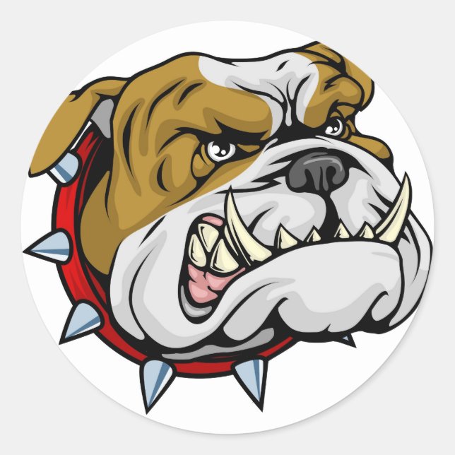 Gemeine Bulldogge-Maskottabildung Runder Aufkleber (Vorderseite)