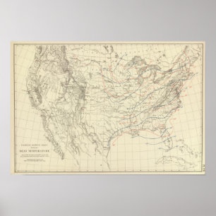 GEMEINE Temperatur in den USA Poster
