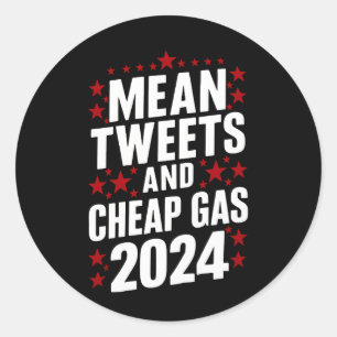 Gemeine Tweetenden und billiges Gas Donald Trump 2 Runder Aufkleber