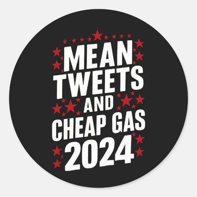 Gemeine Tweetenden und billiges Gas Donald Trump 2 Runder Aufkleber (Vorderseite)