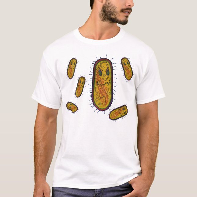Gemeiner Bakterien-Cartoon-Charakter T-Shirt (Vorderseite)