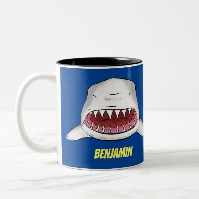 Gemeiner Cartoon-Abbildung Zweifarbige Tasse (Links)