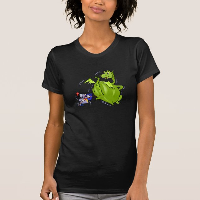Gemeiner Drache gestoßen vom Ritter T-Shirt (Vorderseite)