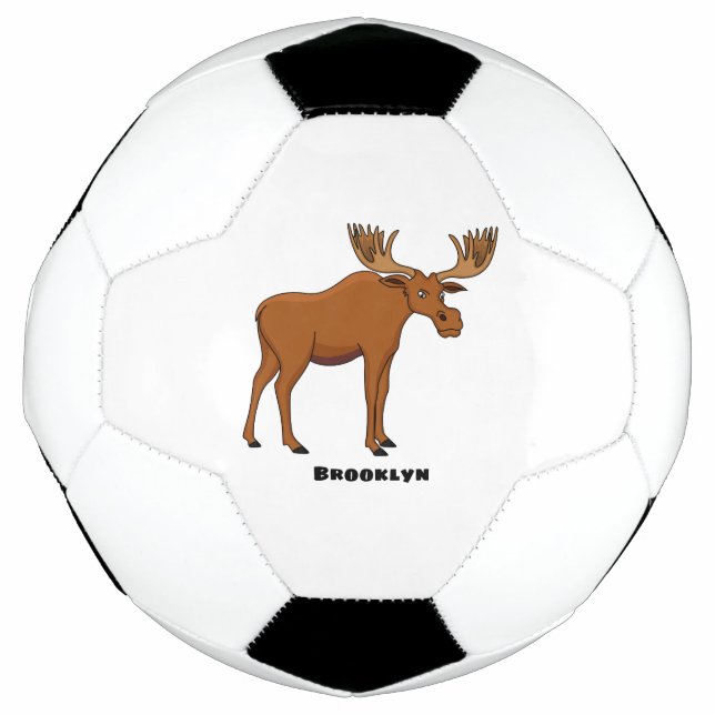 Gemeiner Elch-Cartoon Fußball (Vorderseite)
