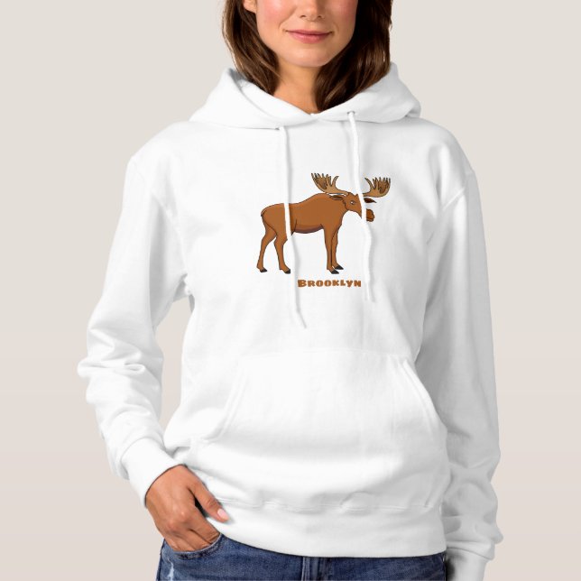 Gemeiner Elch-Cartoon Hoodie (Vorderseite)