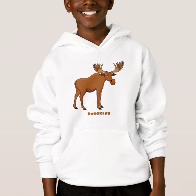 Gemeiner Elch-Cartoon Hoodie (Vorderseite)