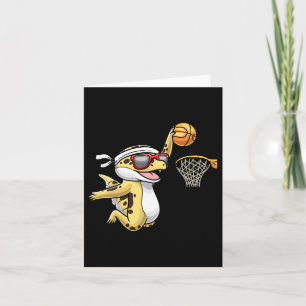 Gemeiner Leopard Gecko Playing Bysketbyll Reptile Karte