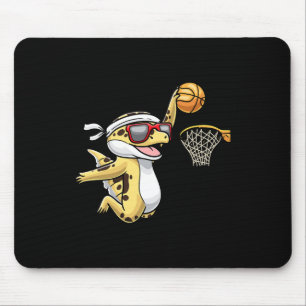 Gemeiner Leopard Gecko Playing Bysketbyll Reptile Mousepad