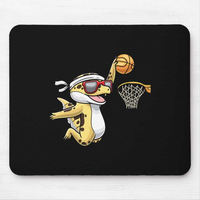 Gemeiner Leopard Gecko Playing Bysketbyll Reptile  Mousepad (Vorne)