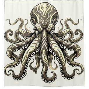 Gemeiner Oktopus Duschvorhang