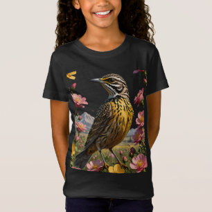 Gemeiner Western Meadowlarer, umgeben von Prärie T-Shirt