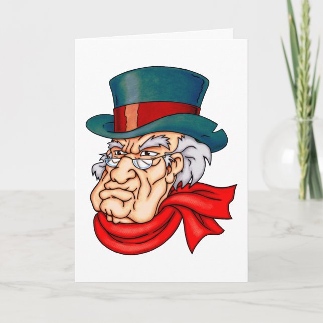 Gemeines altes Scrooge Feiertagskarte (Vorderseite)