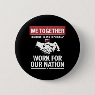 Gemeinsam arbeiten die Demokraten und die Republik Button