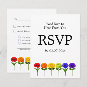 🌈 Gemeinsam aufblühen – mit Essensauswahl RSVP Karte