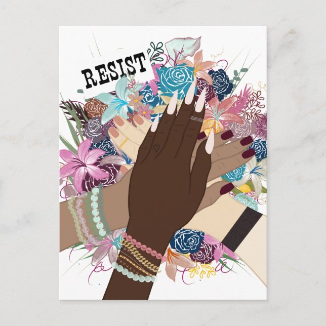 Gemeinsam aufleben - feministische Kunst des Flori Postkarte (Vorderseite)