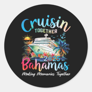 Gemeinsam Bahamas 2025 Erinnerungen Baha machen Runder Aufkleber