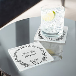 Gemeinsam bauten sie ein Leben, das sie Herrn und Glasuntersetzer