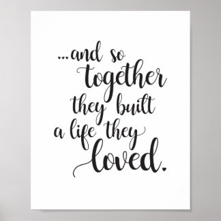 Gemeinsam bauten sie eine "Life wall Art" - schwar Poster
