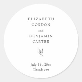 Gemeinsam Elegante Minimalistisch Wedding Vielen D Runder Aufkleber