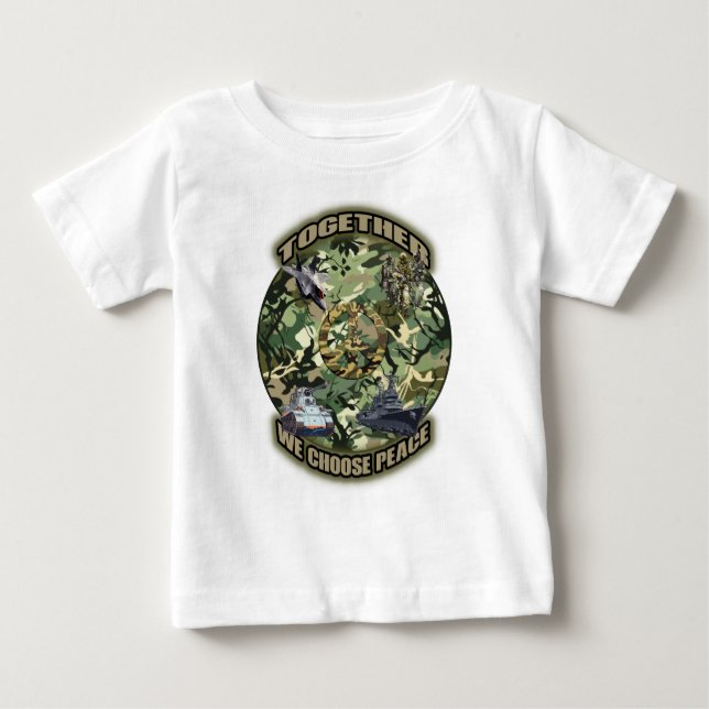 Gemeinsam entscheiden wir uns für Frieden Baby T-shirt (Vorderseite)