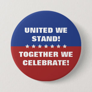 Gemeinsam feiern wir die Flagge Amerikas Button