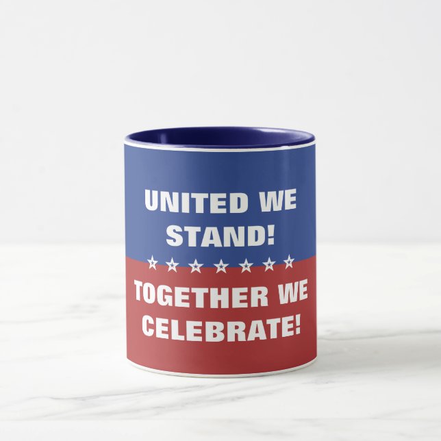 Gemeinsam feiern wir die Flagge Amerikas Tasse (Zentrum)