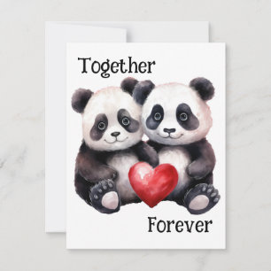 Gemeinsam Froever Panda Paar RSVP Karte
