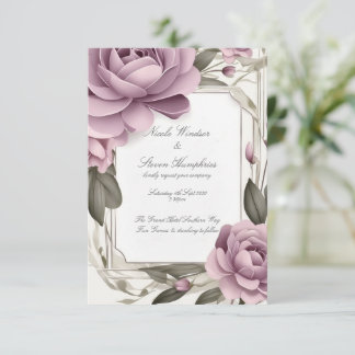 Gemeinsam für Mauve Floral Wedding Einladung