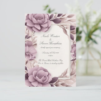 Gemeinsam für Mauve Floral Wedding Einladung